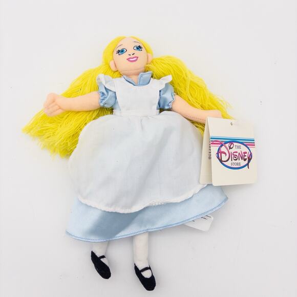 NEW ALICE IN WONDERLAND bean bag plush doll Disney Store exclusive - Picture 1 of 6